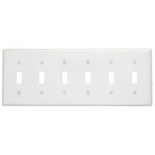 85036 Brown Wallplate - 6 Gang, 6 Toggle Switches
