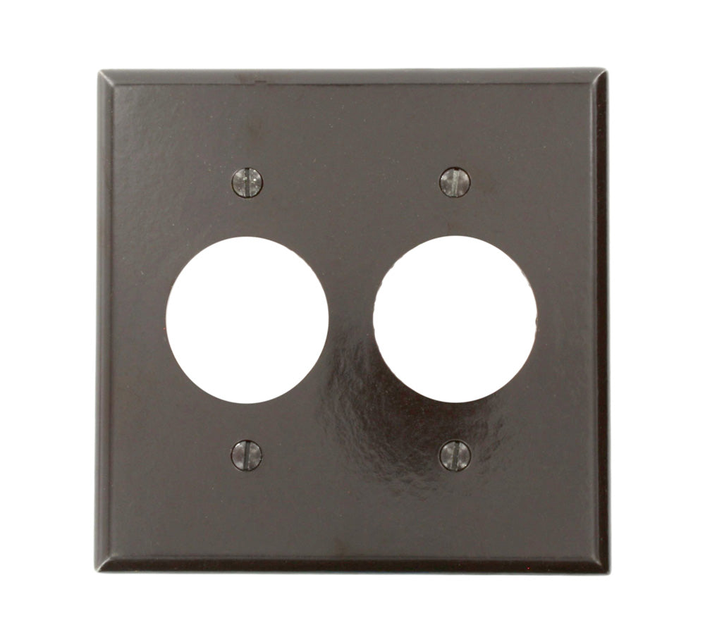85052 Brown Wallplate - 2 Gang 2 Single Receptacle Standard Size