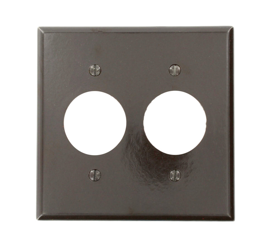 85052 Brown Wallplate - 2 Gang 2 Single Receptacle Standard Size