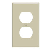 86003 Ivory 1-Gang Duplex Wallplate with Captive Screw, HIGH VOLUME RESIDENTIAL ITEMS, Leviton - Maple Electric Supply 