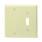 86006 Ivory Wallplate - 2-Gang 1-Toggle 1-Blank Standard Size
