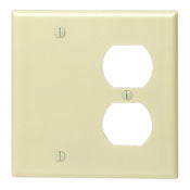 86008 Ivory Wallplate - 2-Gang 1-Duplex 1-Blank Box Mount