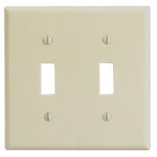 86009 Ivory Wallplate 2-Gang 2-Toggle Standard Size