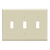 86011 Ivory Wallplate - 3 Gang, 3 Toggle, Standard Size