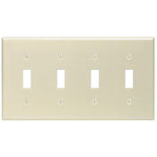 86012 Ivory 4-Gang Wallplate with 4 Toggle Switches, Standard Size
