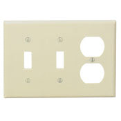86021 Ivory Wallplate - 2 Gang, 2 Toggle, 1 Duplex, Standard Size