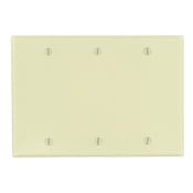 86033 Ivory Wallplate - 3-Gang, 3-Blank, Standard Size, Box Mount