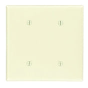 86034 Ivory Wallplate - 2-Gang, 2-Blank Strap Mount, Standard Size