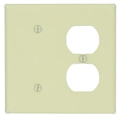 86087 Ivory Wallplate - 2 Gang, 1 Duplex, 1 Blank Strap Mount, Standard Size