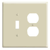 86105 Ivory Oversized Wallplate - 2-Gang, 1 Duplex, 1 Toggle
