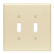 86109 Ivory Oversized Wallplate 2-Gang 2-Toggle