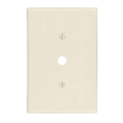 86113 Ivory Oversized 1-Gang Tel/Cable Wallplate with 406 Hole