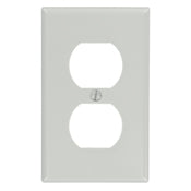 87003 Gray 1-Gang Duplex Wallplate, Standard Size, HIGH VOLUME RESIDENTIAL ITEMS, Leviton - Maple Electric Supply 