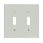 87009 Gray 2-Gang 2-Toggle Wallplate, Standard Size