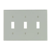 87011 Gray Wallplate, 3-Gang, 3-Toggle, Standard Size