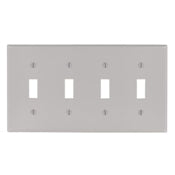 87012 Gray 4-Gang 4-Toggle Standard Wallplate