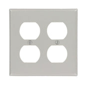 87016 Gray Wallplate - 2-Gang, 2-Duplex, Standard Size