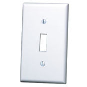 88001 White 1-Gang Toggle Wallplate with Captive Screws, Standard Size