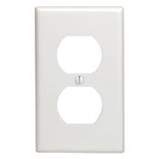 88003 White Wallplate 1-Gang Duplex with Captive Screws, Standard Size, HIGH VOLUME RESIDENTIAL ITEMS, Leviton - Maple Electric Supply 