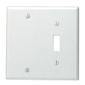 88006 White Wallplate – 2-Gang 1-Toggle 1-Blank, Standard Size Box Mount