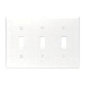 88011 White Wallplate 3-Gang 3-Toggle Standard Size