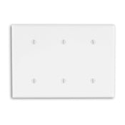 88035 White Wallplate - 3-Gang, 3-Blank, Strap Mount, Standard Size, RESIDENTIAL, Leviton - Maple Electric Supply 