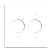 88052 White Wallplate - 2 Gang, 2 Single Receptacle, 1 406 Hole, Standard Size, RESIDENTIAL, Leviton - Maple Electric Supply 