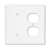 88087 White Wallplate - 2-Gang, 1-Duplex, 1-Blank, Strap Mount, Standard Size