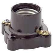 9063 Brown Lampholder Pony Cleat with Aluminum Screw Shell, 660W 250V, RESIDENTIAL, Leviton - Maple Electric Supply 