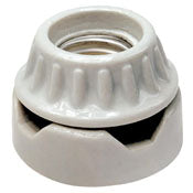 9880 White Glazed Porcelain Lampholder with Bronze Nickel Plated Screw Shell, 600W 250V