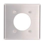 Aluminum Wallplate 2-Gang Power Outlet with 2 145 Hole Satin Finish