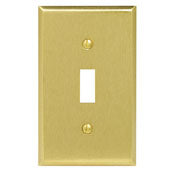 Brass Wallplate 81001 - 1-Gang Toggle, Satin Finish, Standard Size