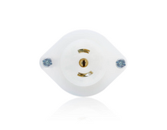 Leviton 15 Amp 125 Volt MiniLock Flanged Outlet Locking Receptacle, Industrial Grade, White