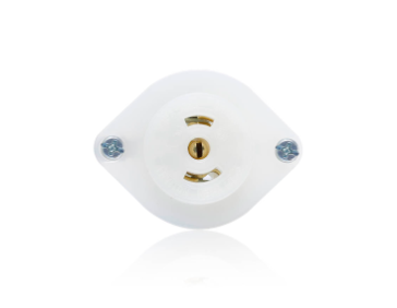 Leviton 15 Amp 125 Volt MiniLock Flanged Outlet Locking Receptacle, Industrial Grade, White