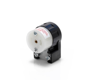 Leviton Mini Locking Connector, 15A, 125/250V, Industrial Grade, Durable Nylon, Black & White