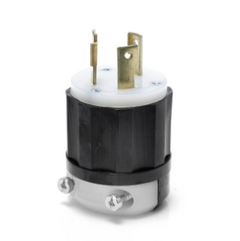 Locking Plug, 30 Amp, 277 Volt, Industrial Grade, Black & White - Durable, Reliable, Grounding (Leviton)