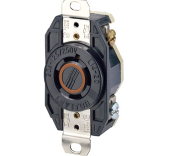 NEMA L14-20R 20 Amp Locking Receptacle, 125/250 Volt, 3P, 4W, Flush Mount, Industrial Grade, Grounding - Ideal for Generators & Welding Equipment, , Leviton - Maple Electric Supply 