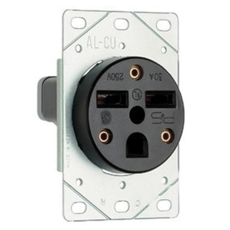 Pass & Seymour 30A 250V Flush Mount Outlet - Straight Blade 2-Pole 3-Wire Receptacle