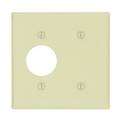 White Wallplate 88085 - 2-Gang, 1 Blank, 1 Single Receptacle with 1.406 inch Hole, Strap Mount, RESIDENTIAL, Leviton - Maple Electric Supply 