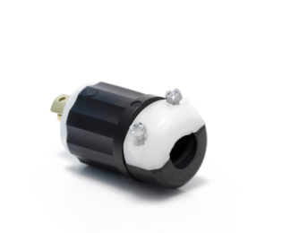 Leviton ML3-P Mini Locking Plug, 15 Amp, 125/250 Volt, Industrial Grade, Black & White