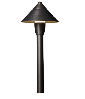 Path Light, 12V AC/DC, Clear Lens, 18" Brass Stem - Maple Electric Supply 