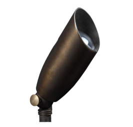 LED Uplight, 12V AC/DC, Frosted  Lens, FIXED, Antique Brass Color Thumb