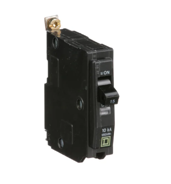 Square D QOB115 Circuit Breaker, 1P, 15A, Bolt-on - Maple Electric Supply 