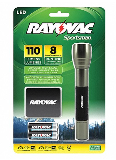 Rayovac Sportsman 2AA LED Flashlight w/Batteries 110 Lumens - Maple Electric Supply 