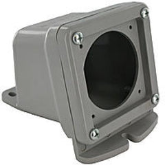 Fits 16/20/30/32a receptacles, 1"hub, w/grounding plate, 30 cubic inch capacity