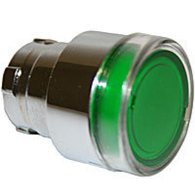 FLUSH HEAD, SPRING RETURN, ILLUMINATING ACTUATOR, GREEN