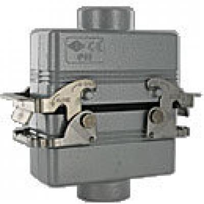 Heavy duty connectors 10p inserts - top entry hood double lev