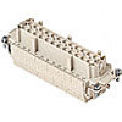 Heavy duty connectors female insert - 24p+ground 16a max - 60