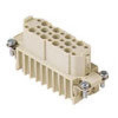 Heavy duty connectors female insert - 25p+ground 10a - max 25