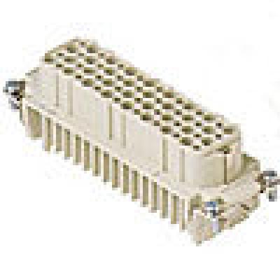 Heavy duty connectors female insert - 64p+ground 10a max - 25